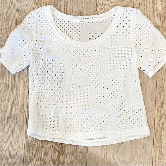 Trina Turk Eyelet top. Like new condition. - Picture 2 of 3